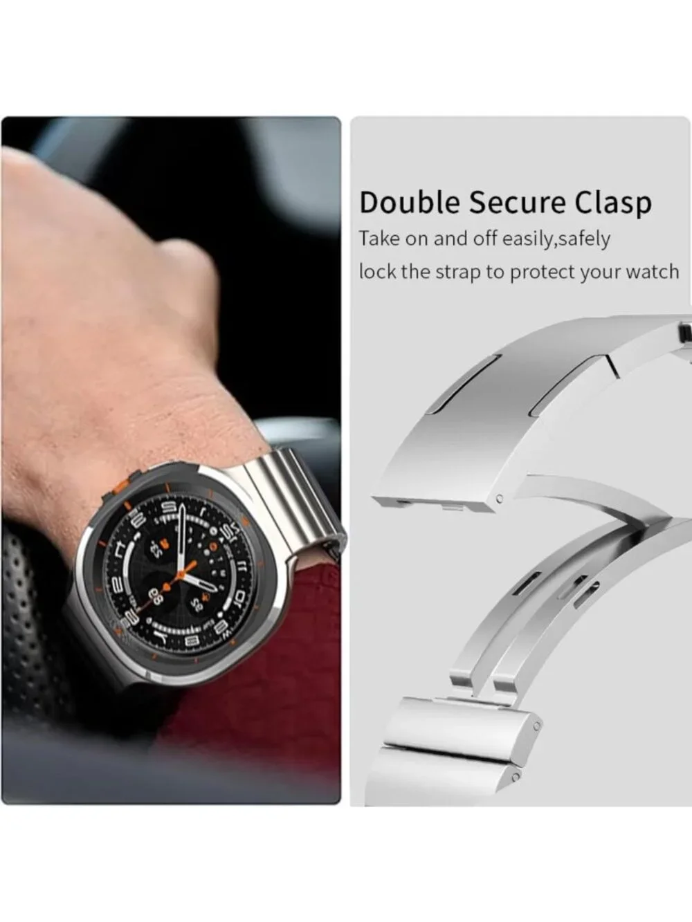 Stylish No Tool Titanium Bands for Galaxy Watch Ultra 2/1, 47mm - Gapless Design